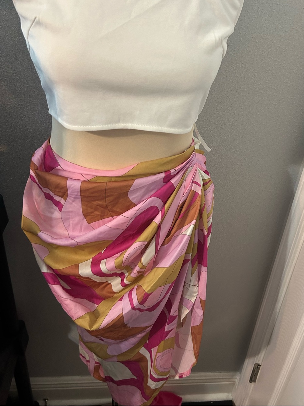 Abstract Draped Skirt